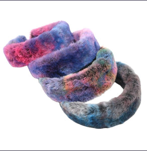 Multicolor Plush Faux Fur Headband